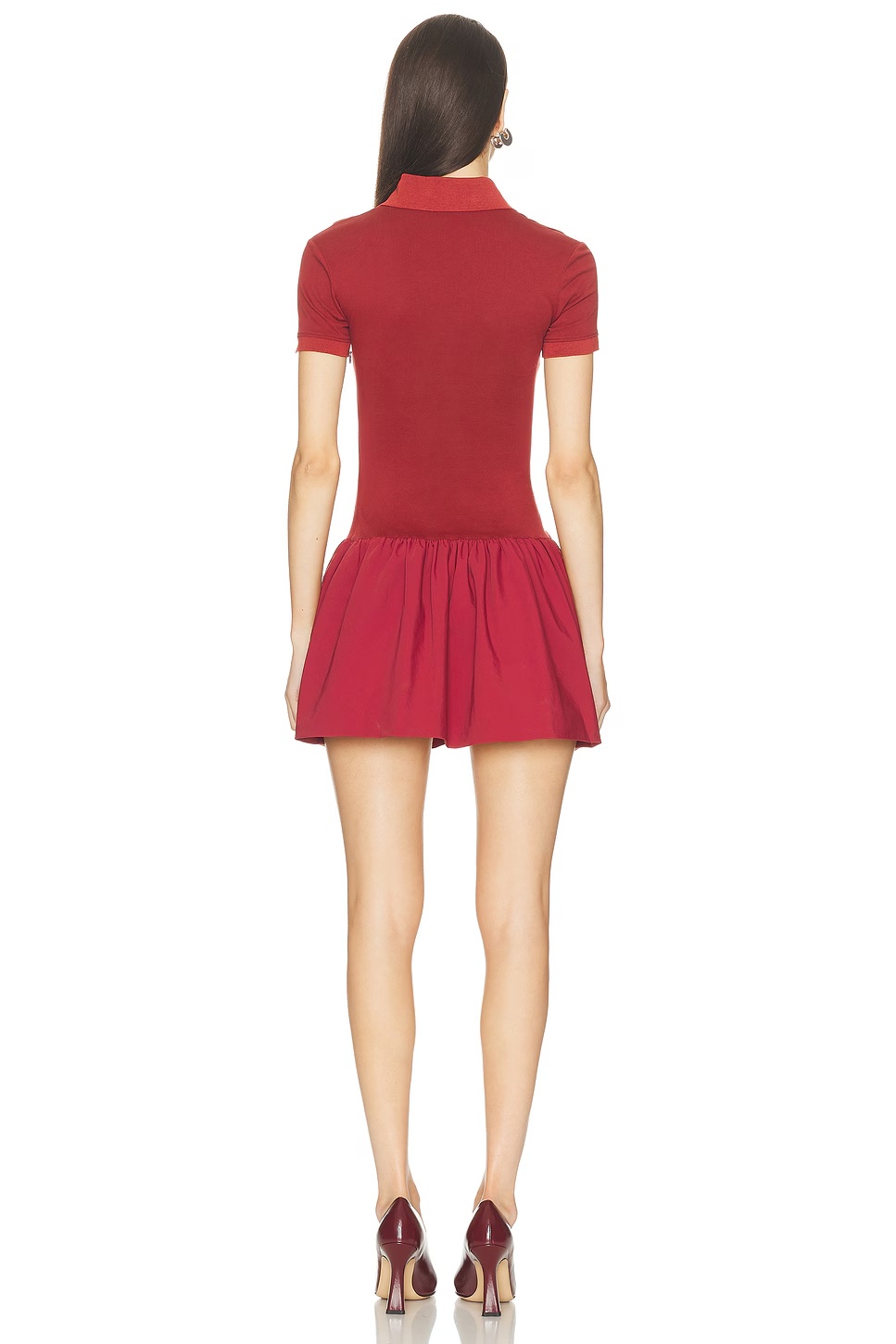 for FWRD Polo Bubble Dress Burgundy