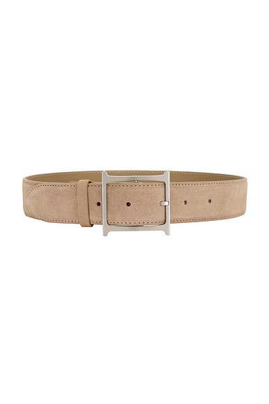 Logo Belt Taupe Suede