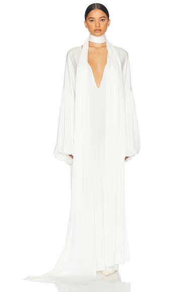 Serafina Silk Dress White