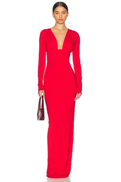 Jersey Deep V Maxi Dress Chile
