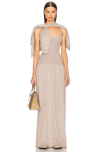 Maddison Maxi Knit Dress Taupe