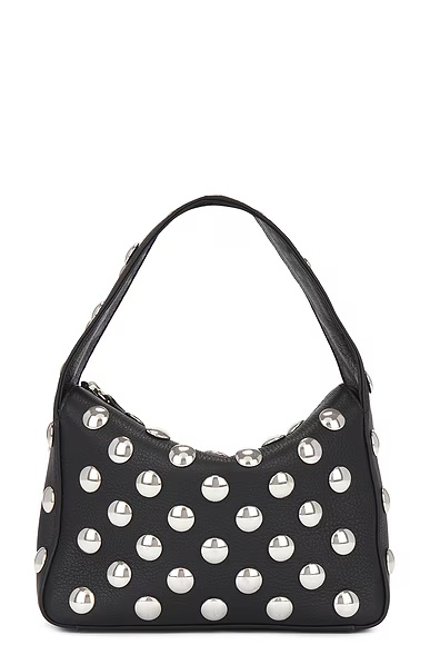 Elena Small Studded Handbag Black & Silver