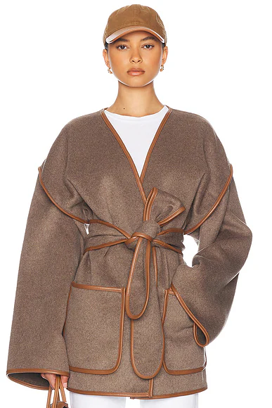 Wool Blend Blanket Coat Coffee Melange