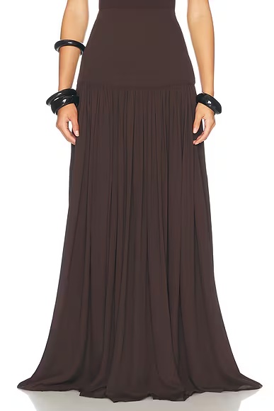 Diaphanous Maxi Skirt Coffee