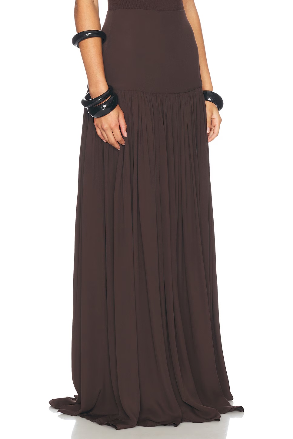 Diaphanous Maxi Skirt Coffee