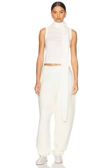 Charlee Knit Scarf Top Ivory