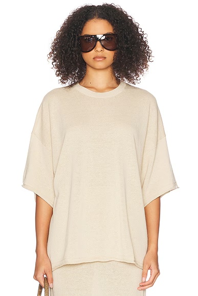 Palmer Knit Top Natural Linen