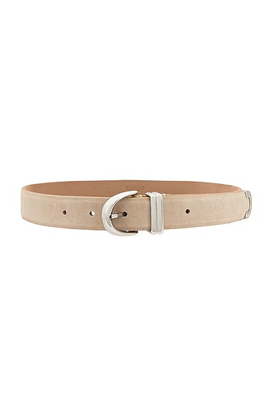 Bambi Skinny Silver Hardware Belt Nude