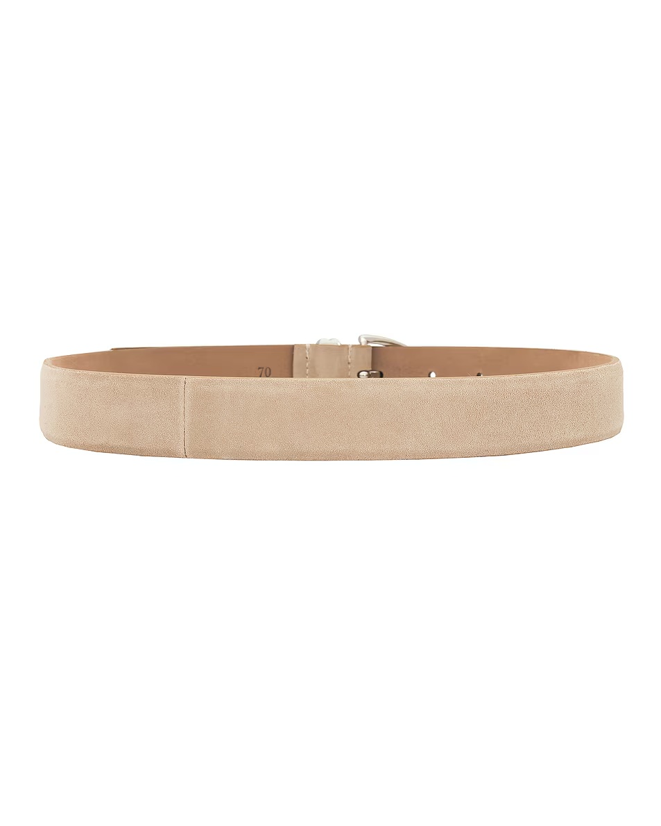 Bambi Skinny Silver Hardware Belt Nude
