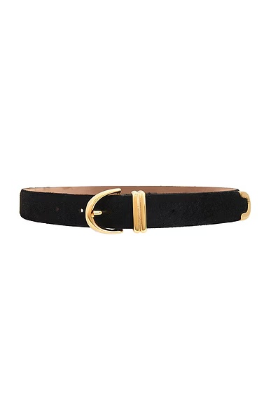 Bambi Skinny Gold Hardware Belt Black
