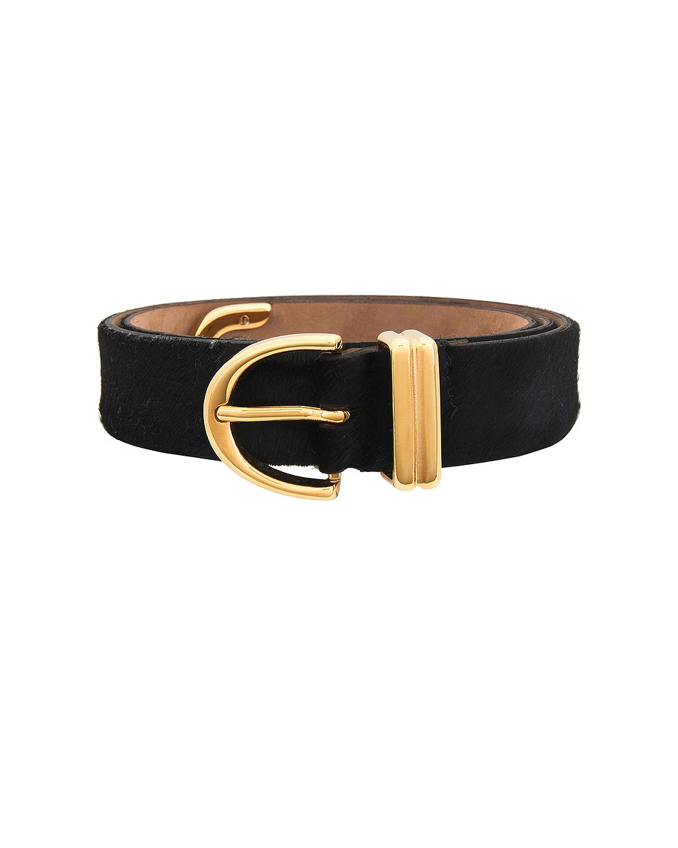 Bambi Skinny Gold Hardware Belt Black