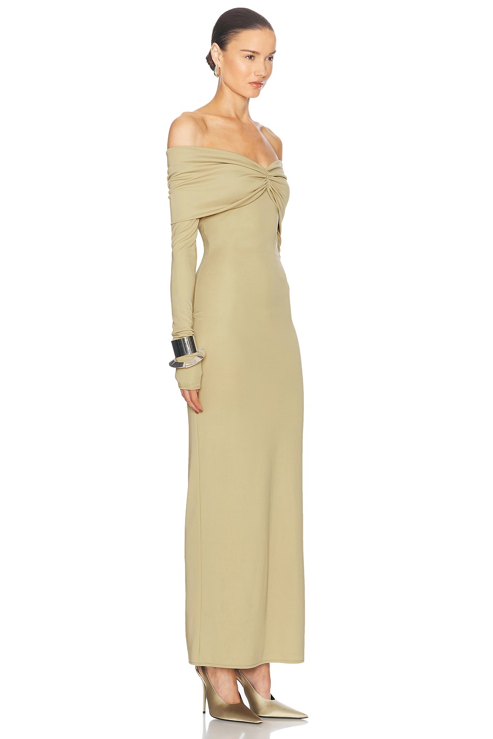 Matte Jersey Off Shoulder Maxi Dress Elm