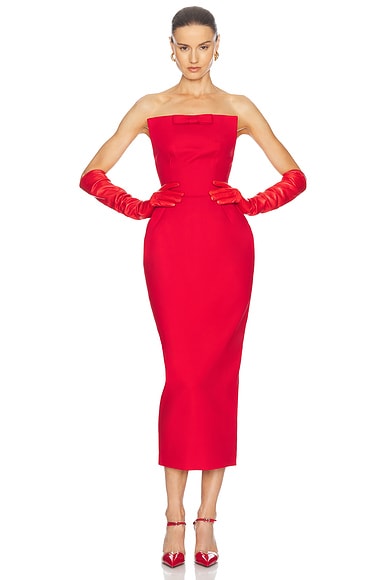 The S Curve Dress With Bow Lipstick Red