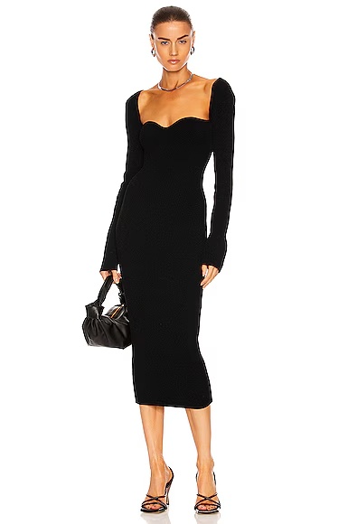Beth Long Sleeve Bustier Dress Black