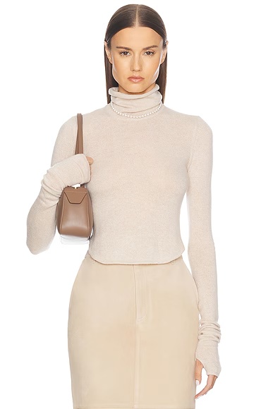 Alva Cashmere Turtleneck Heather Oatmeal