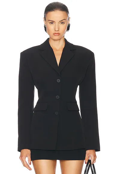Recycled Twill S Curve Jacket Black