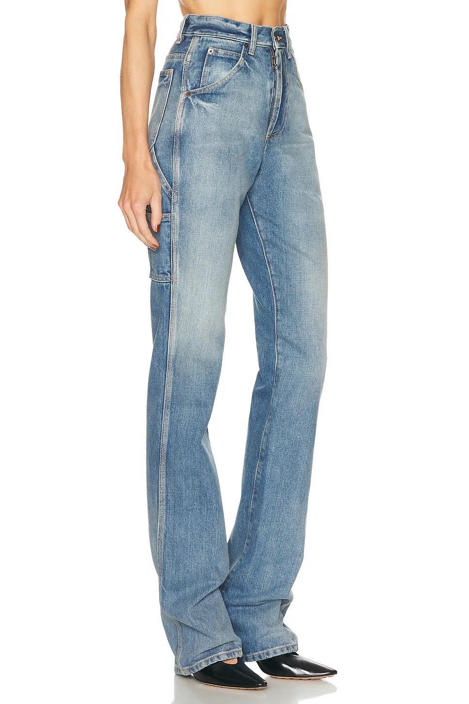 High Waist Straight Leg Light Blue Indigo