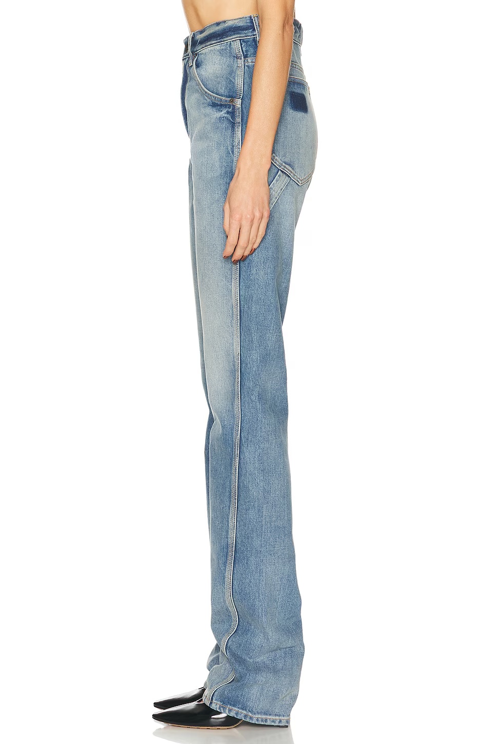 High Waist Straight Leg Light Blue Indigo