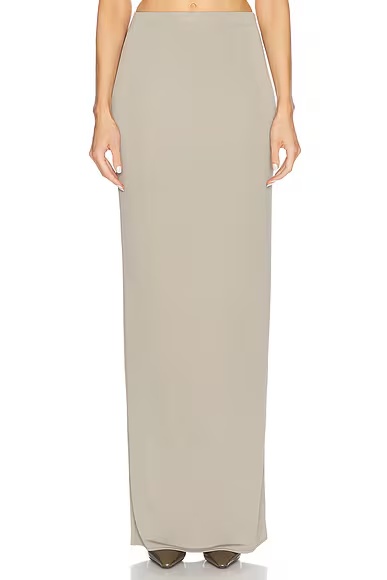 Matte Jersey Slim Skirt Oyster