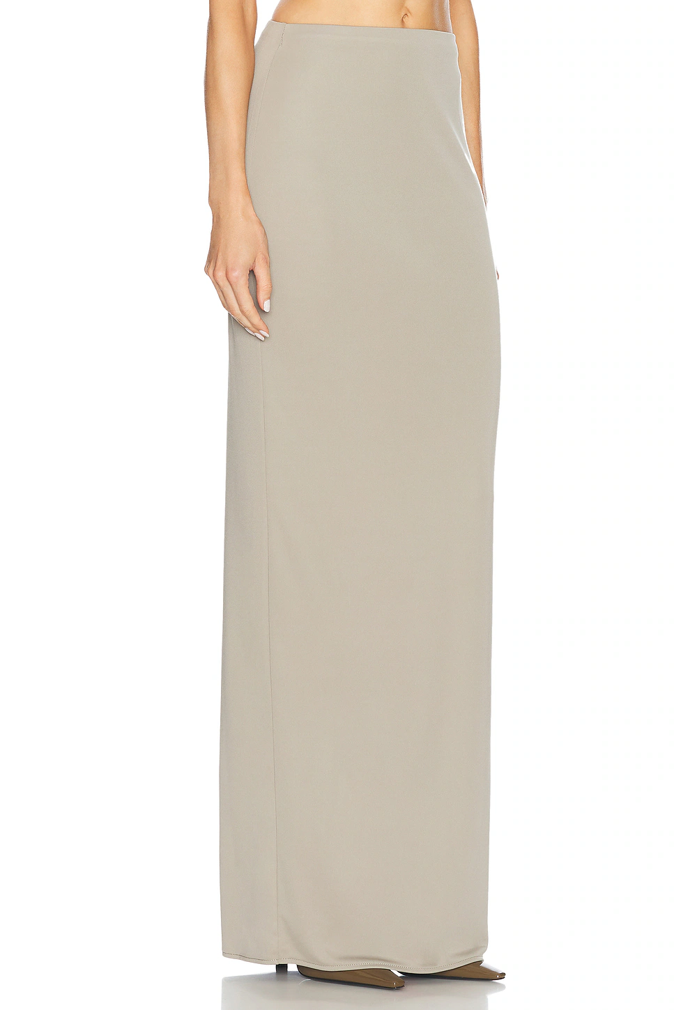 Matte Jersey Slim Skirt Oyster