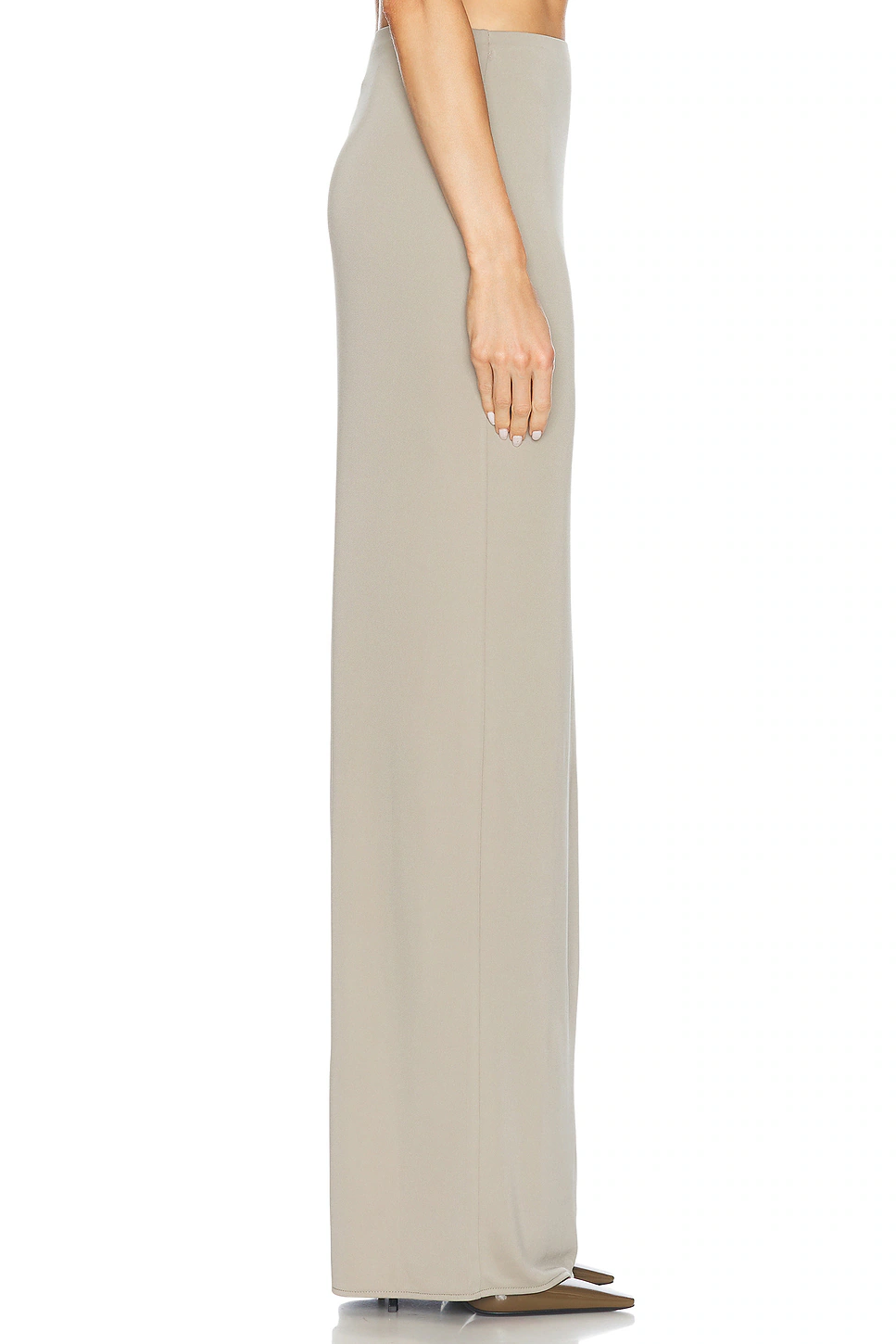 Matte Jersey Slim Skirt Oyster
