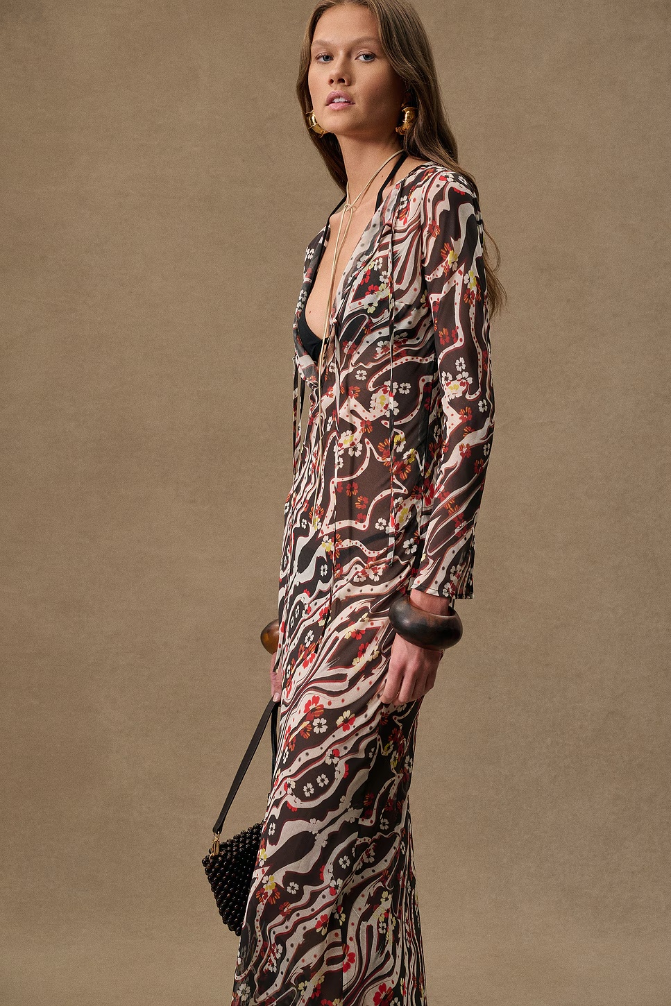 for FWRD Magy Dress Brown & Cream