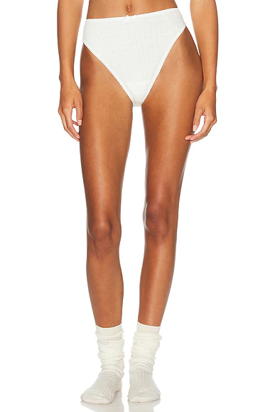 Pointelle High Cut Panty White