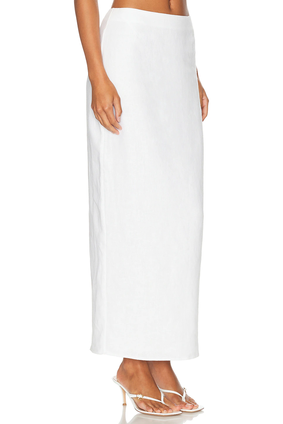 Linen Maxi Skirt Natural White
