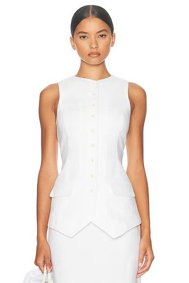 Linen Button Tunic Natural White