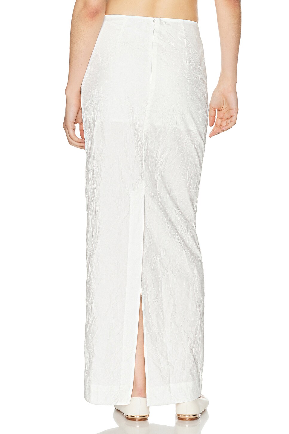 Crinkle Maxi Skirt White
