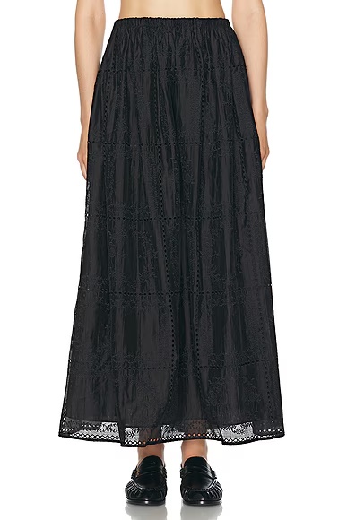 Handkerchief Midi Skirt Black