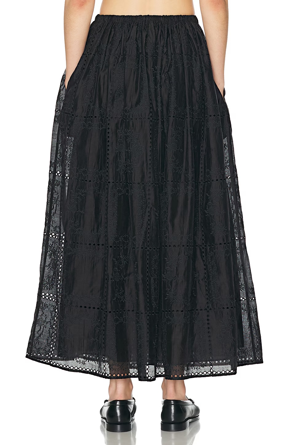 Handkerchief Midi Skirt Black