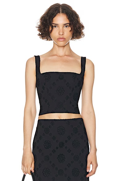 Eyelet Corset Top Black