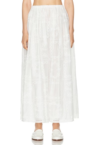 Handkerchief Midi Skirt White