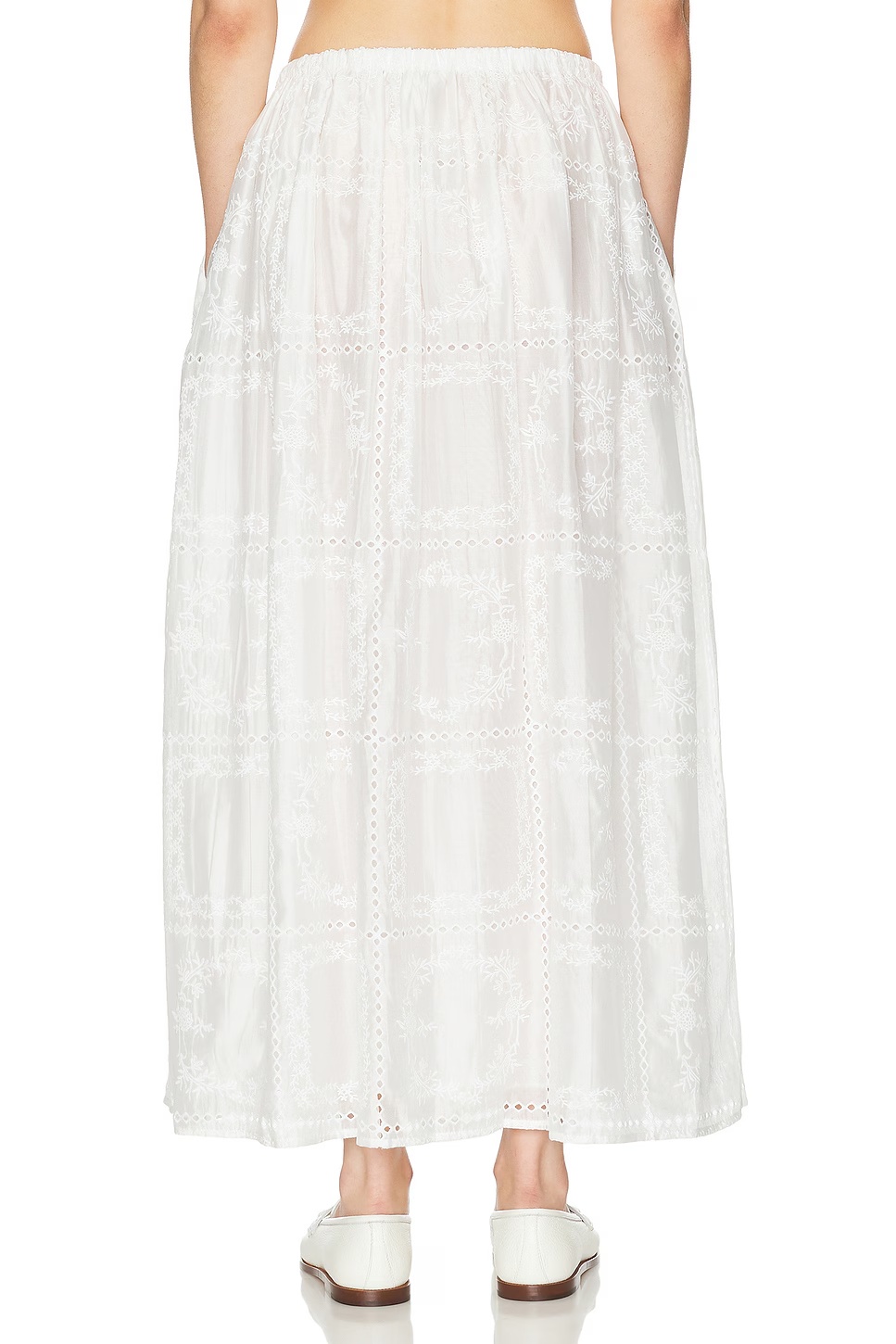 Handkerchief Midi Skirt White