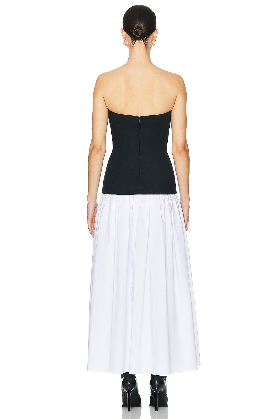 Faille Colorblock Midi Dress Black & White