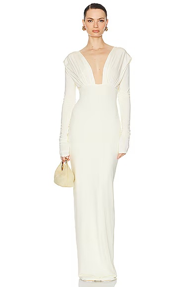 Jersey Deep V Maxi Dress Sunlight Yellow