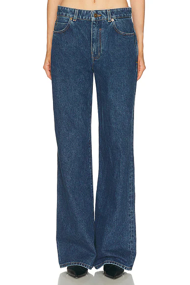 Denim Straight Leg Bleu Jean Fonce
