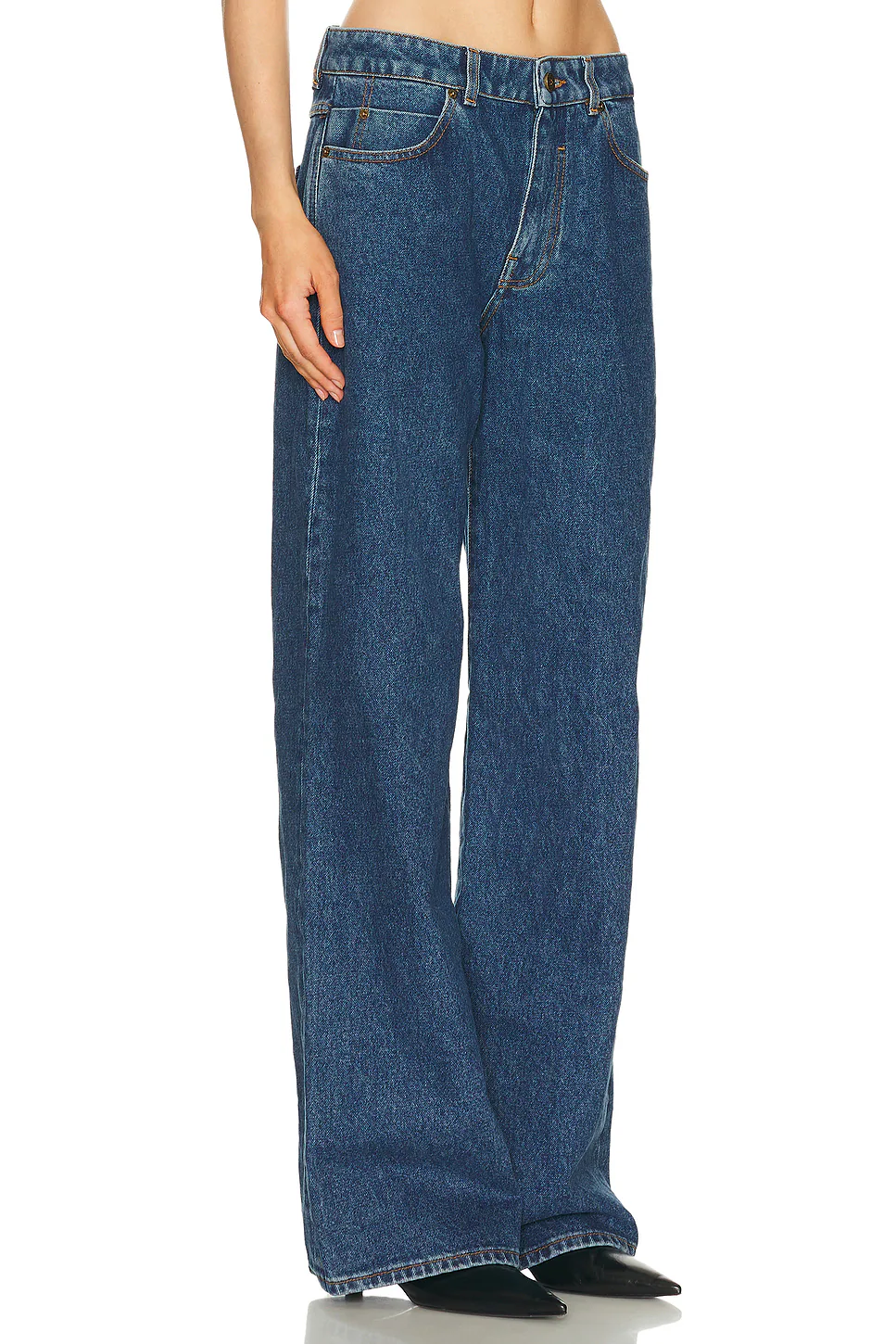 Denim Straight Leg Bleu Jean Fonce