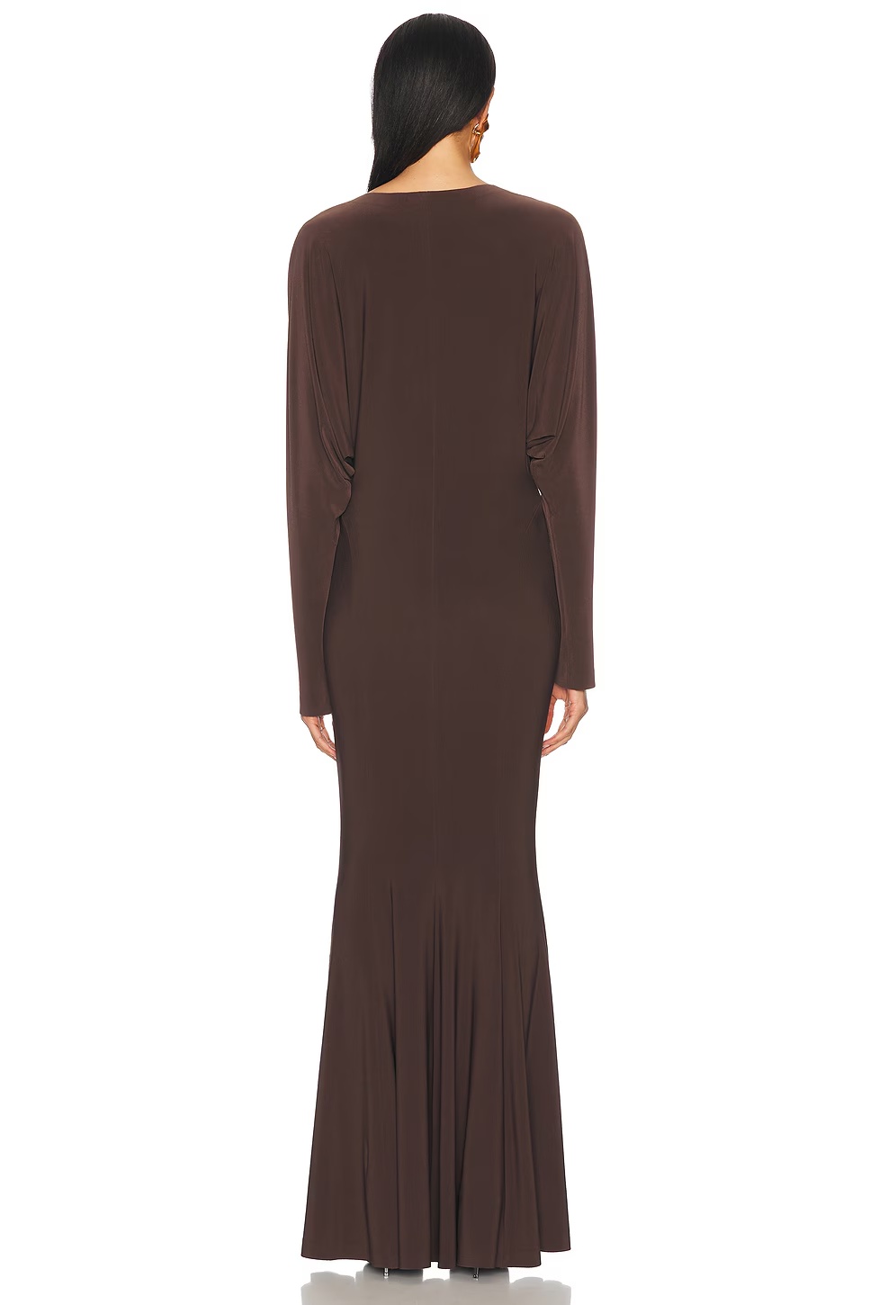 for FWRD Dolman V Neck Fishtail Gown Chocolate