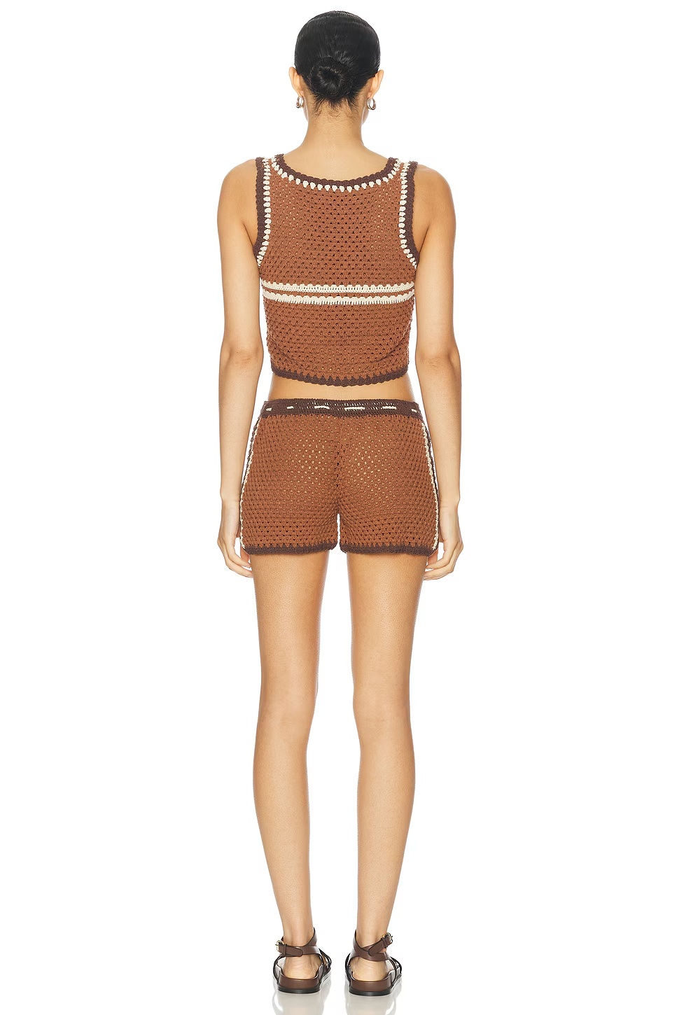 For Fwrd Vest & Short Set Brown