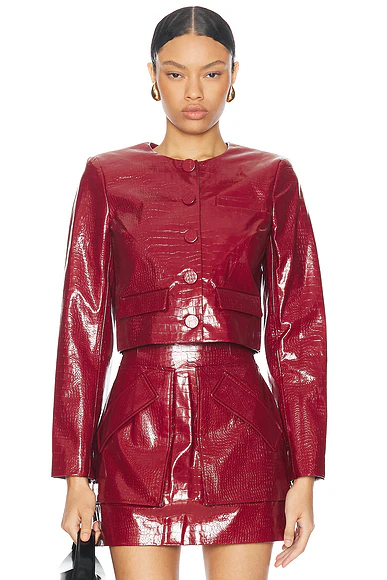 for FWRD Cropped Barnett Jacket Burgundy