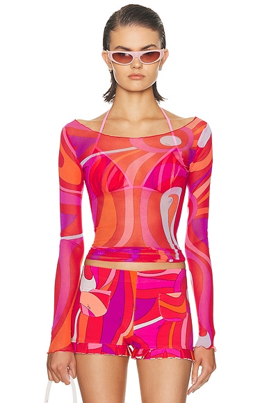 Long Sleeve Top Corallo & Fuxia
