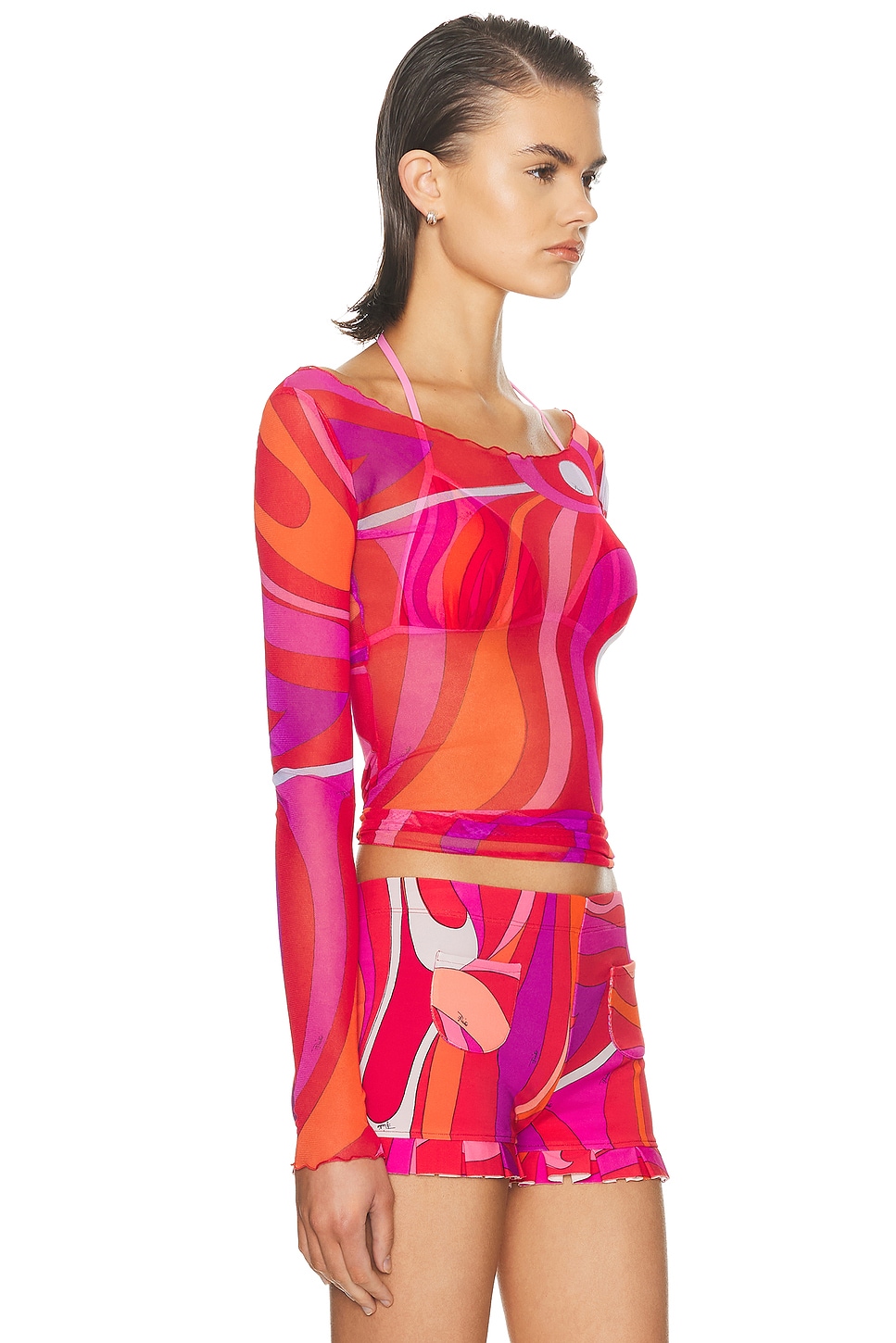 Long Sleeve Top Corallo & Fuxia