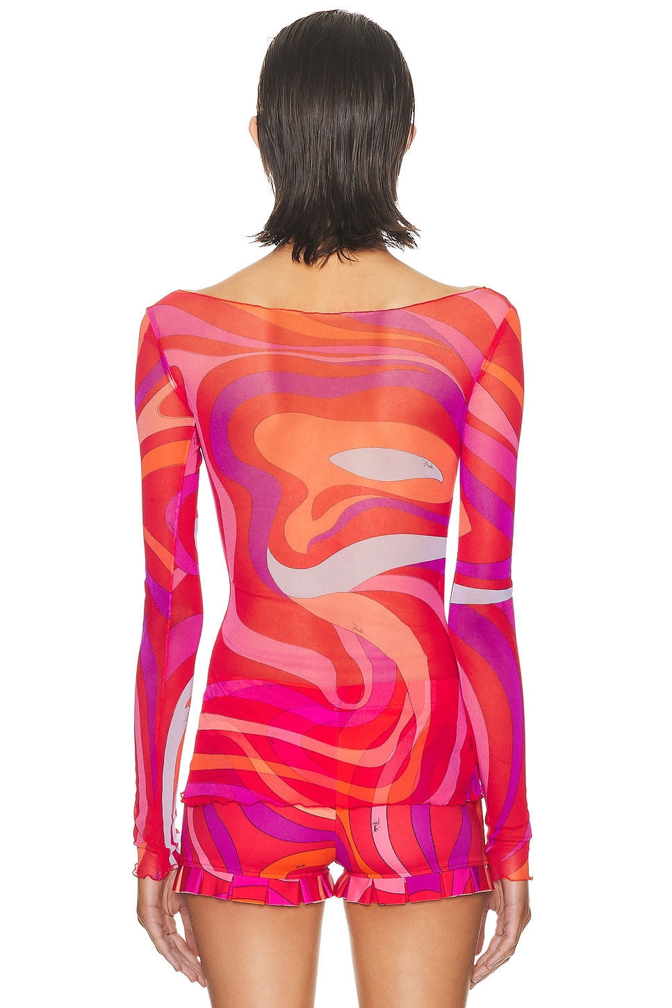 Long Sleeve Top Corallo & Fuxia