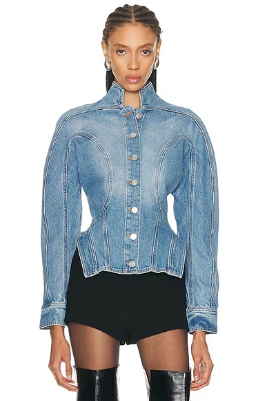 Cinched Jacket Medium Blue