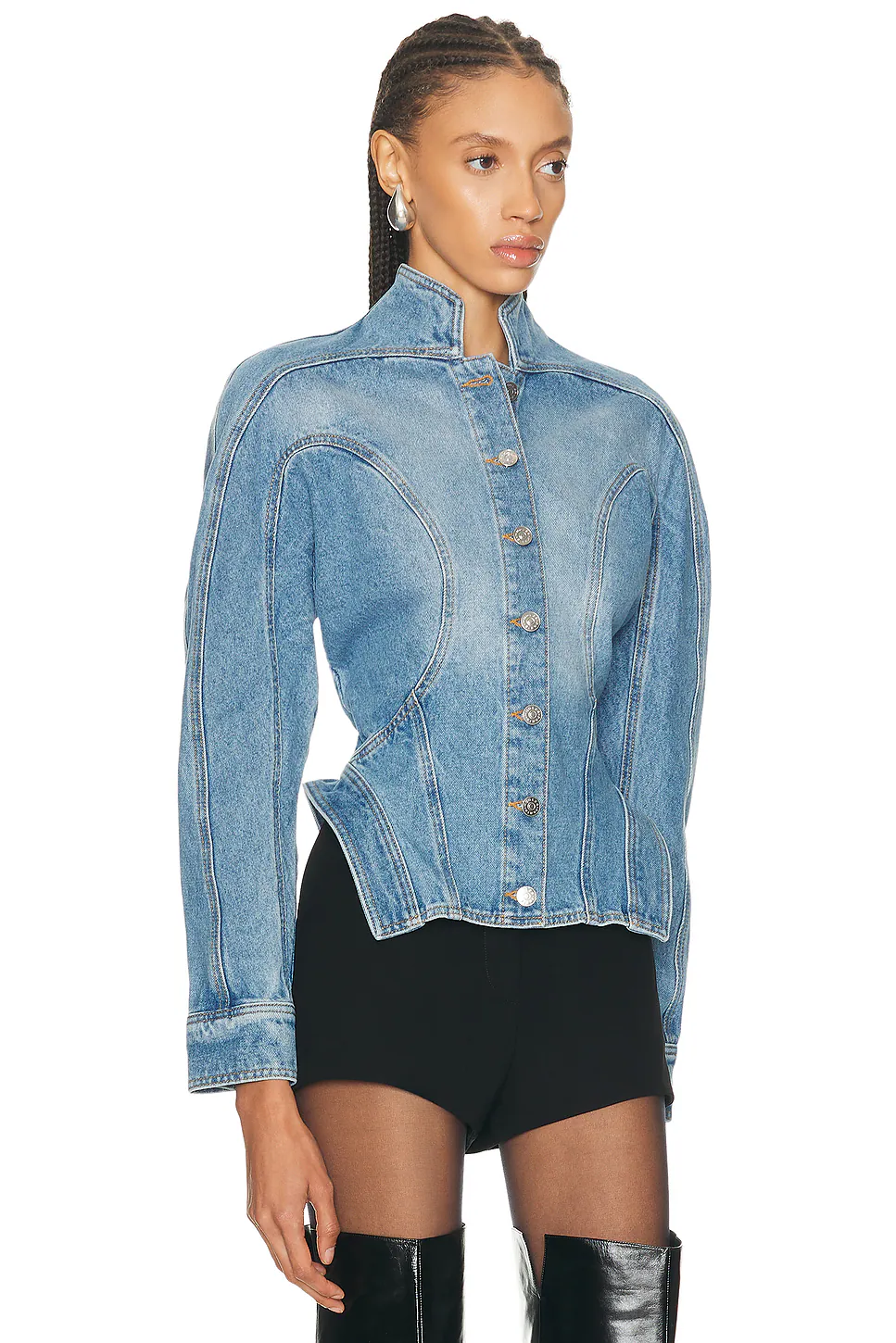Cinched Jacket Medium Blue