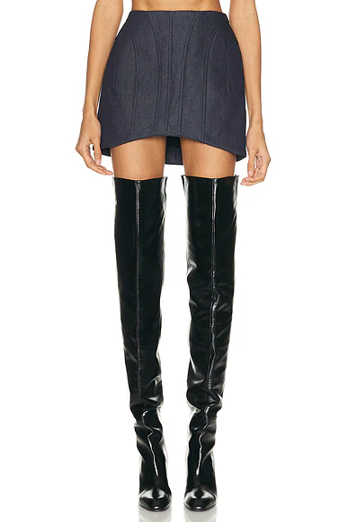 Mini Skirt in Undone Blue Raw Blue