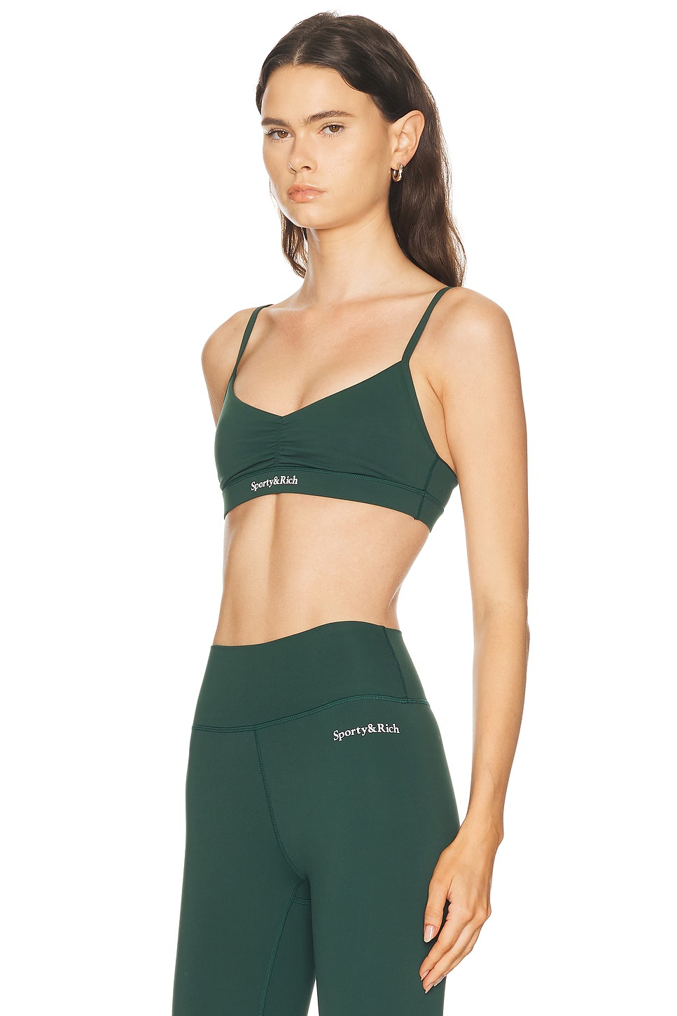 Serif Logo Mini Sports Bra Forest