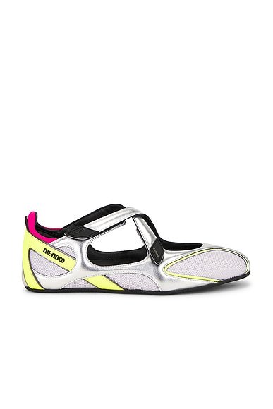 Floor01 Ballerina Flat Holographic Silver